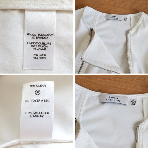 Robert Rodriguez White Canvas Dual Zip Shift Dress - Picture 8 of 9